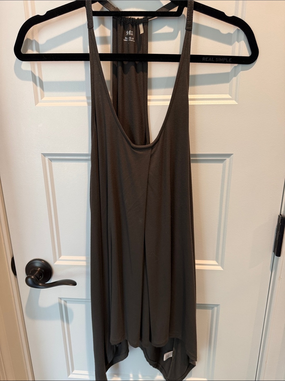 Saks Fifth Avenue (NEW) brown Draped Tank w leather straps (M)